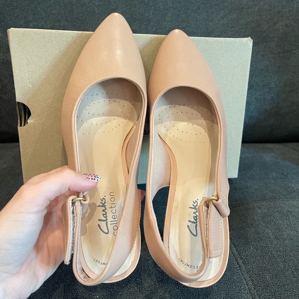 Clark’s Collection Blush Pink Slingback Heels